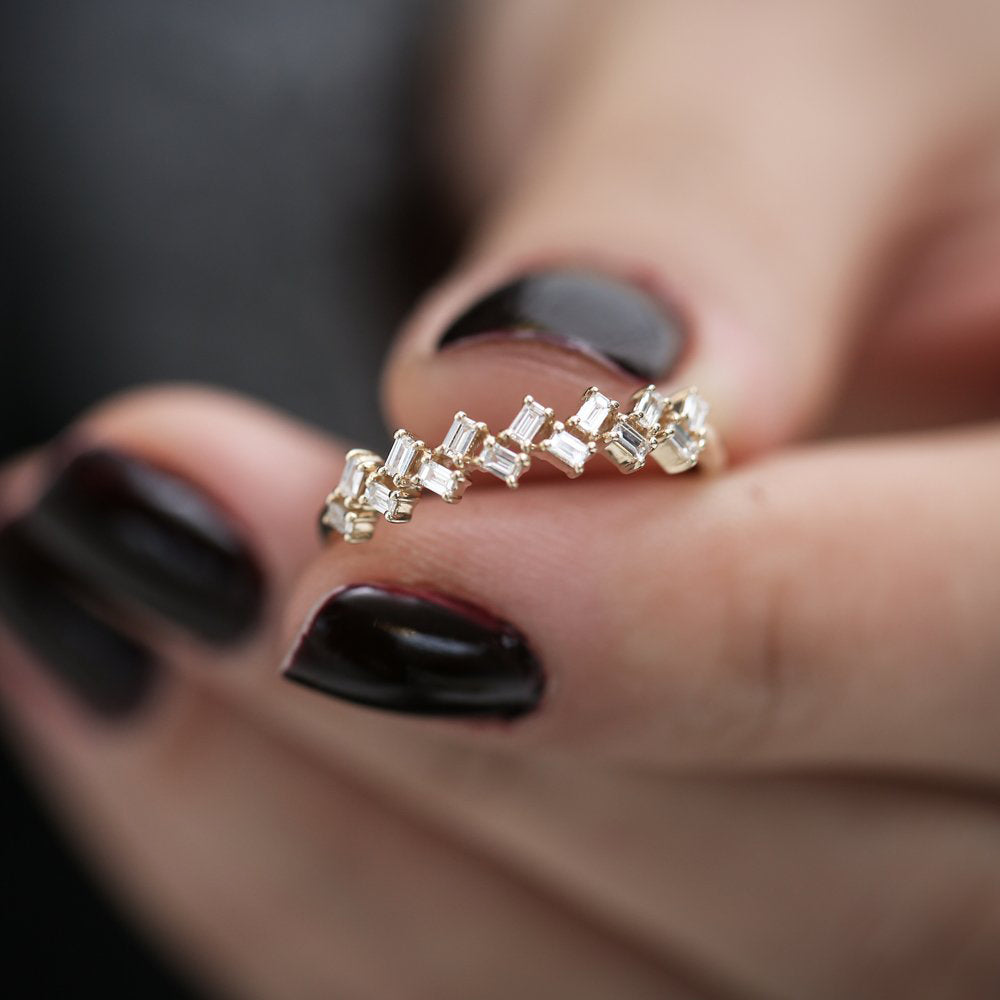 OBFJ1891 - 14K Zig Zag Baguette Diamond Ring 4