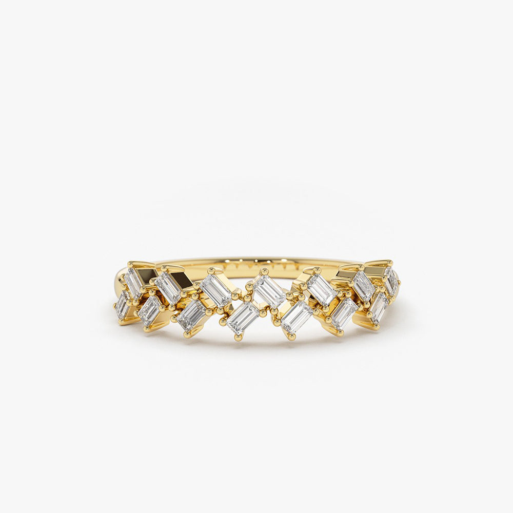 OBFJ1891 - 14K Zig Zag Baguette Diamond Ring 1