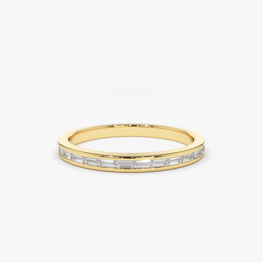 OBFJ1888 - 14K Channel Set Baguette Diamond Band 1