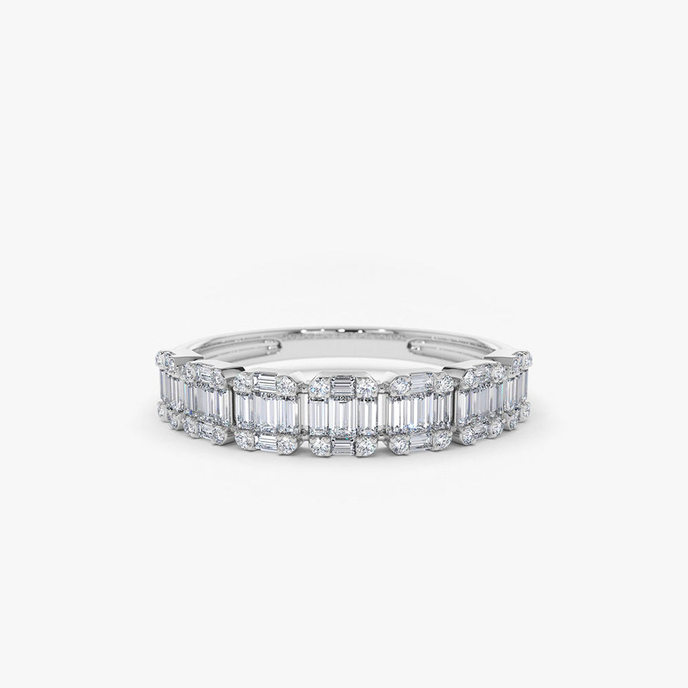 OBFJ1897 - 14K Emerald Illusion Diamond Wedding Band 5