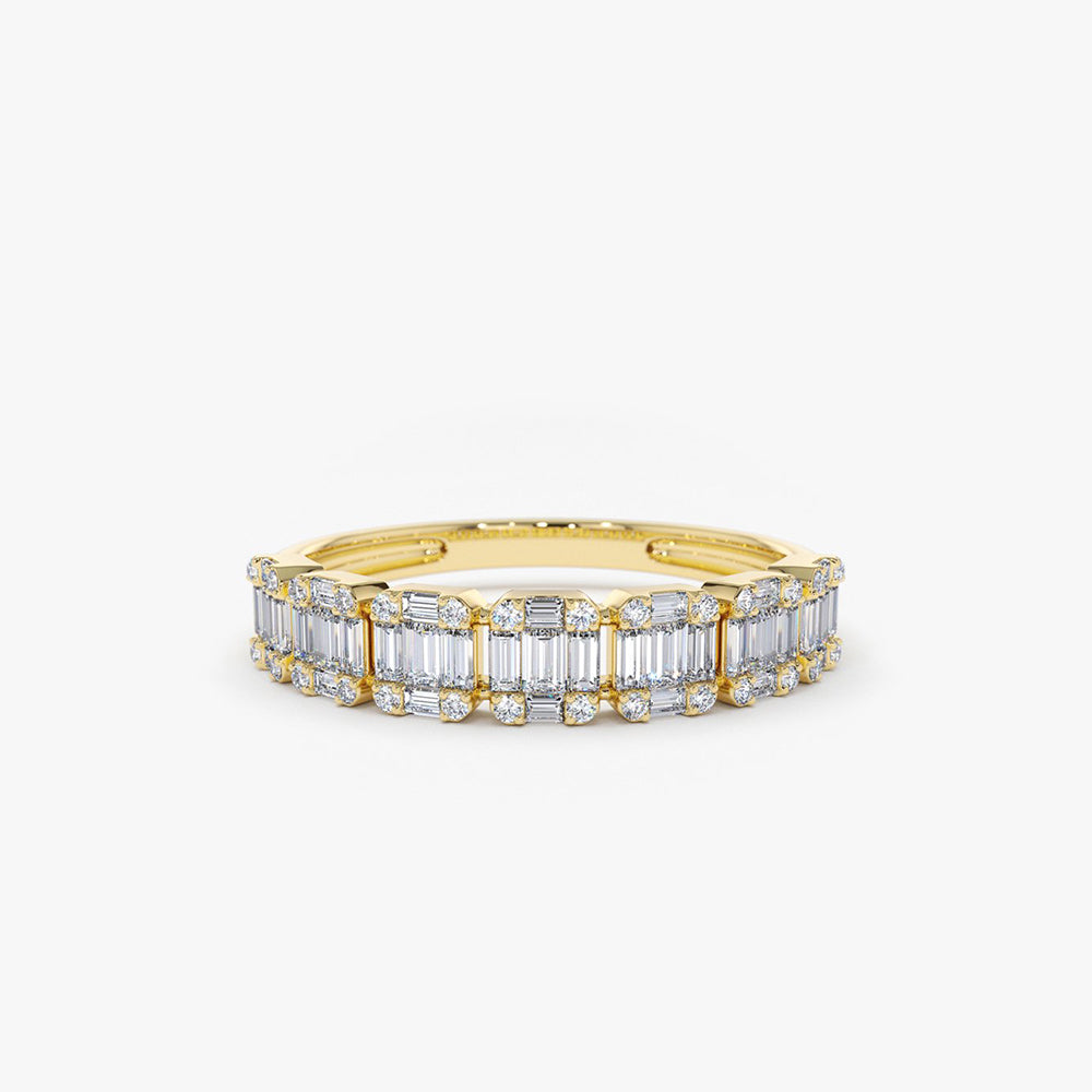 OBFJ1897 - 14K Emerald Illusion Diamond Wedding Band 1