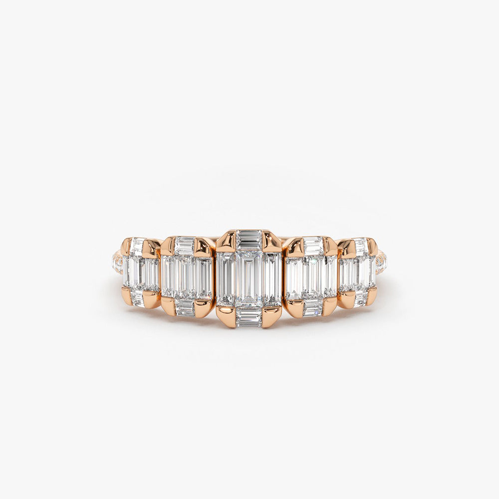 OBFJ1896 - 14K Graduating Baguette Diamond Anniversary Ring 6