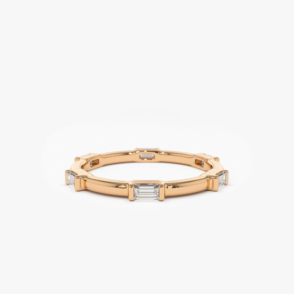 OBFJ1950 - 14k Stackable Baguette Diamond Eternity Ring 6