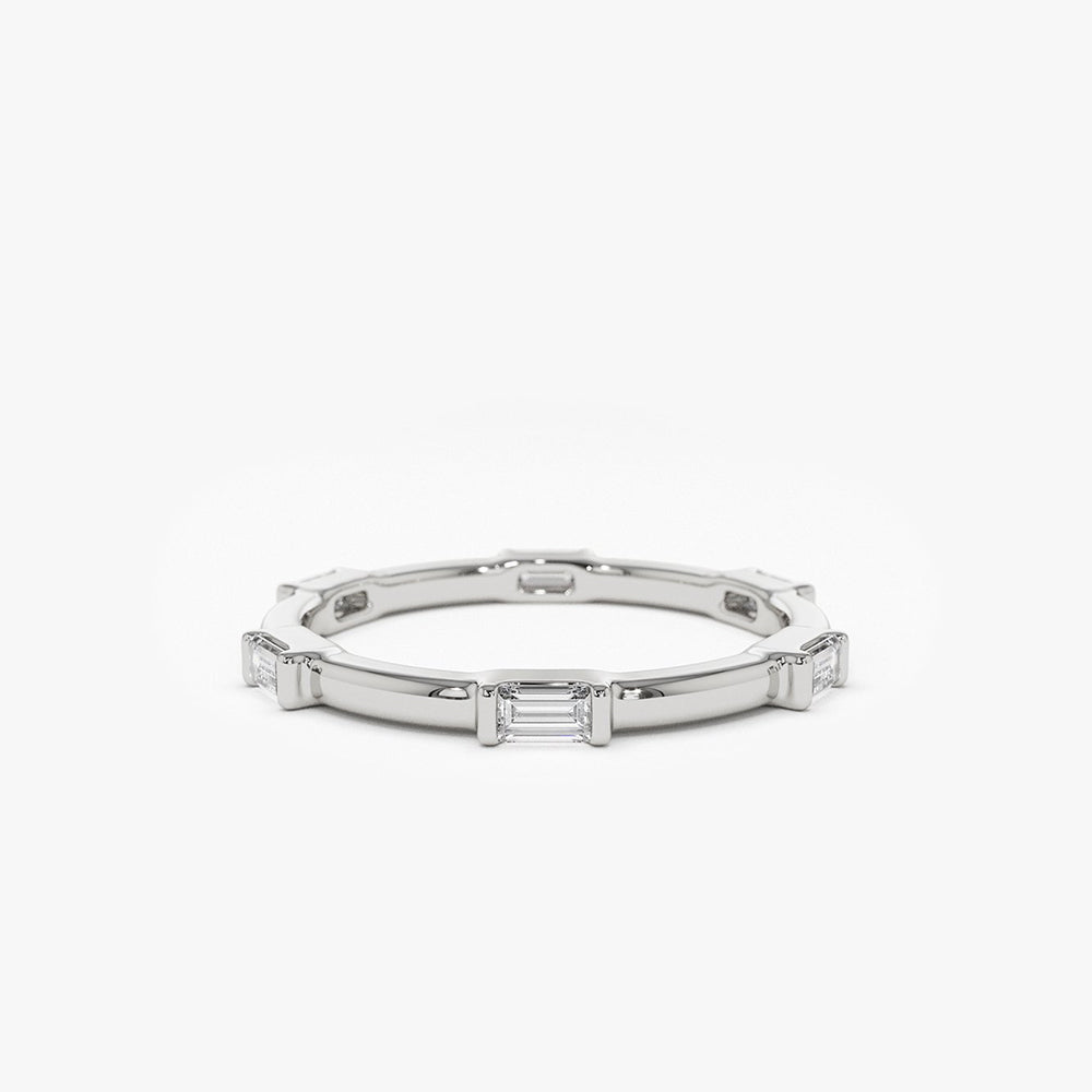 OBFJ1950 - 14k Stackable Baguette Diamond Eternity Ring 7