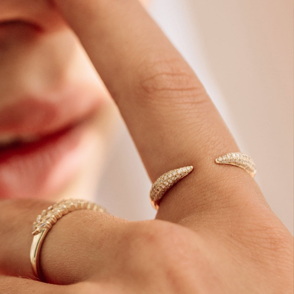 OBFJ1948 - 14k Diamond Claw Ring 4