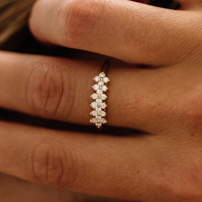 OBFJ1956 - 14k Diamond Cluster Anniversary Ring 2