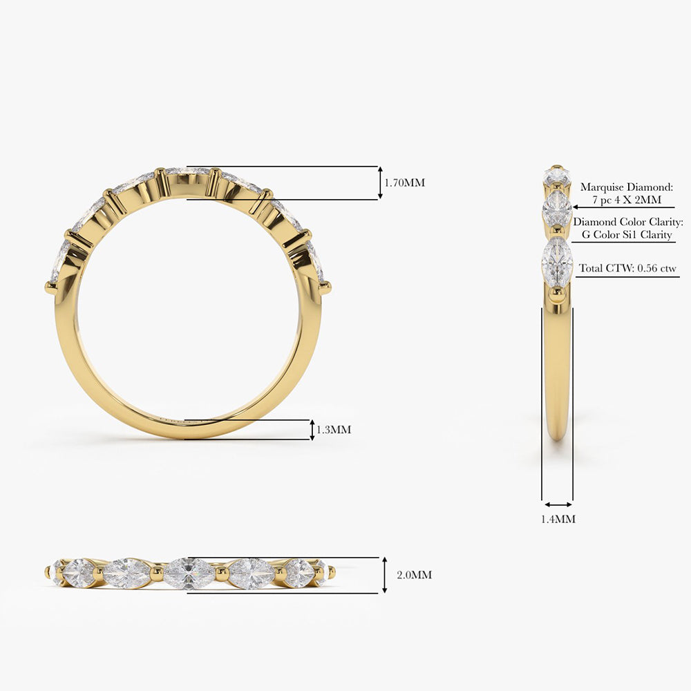 OBFJ2002 - 14k Marquise Cut Diamond Anniversary Band 9