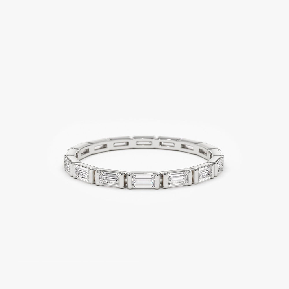 OBFJ1983 - 14k Bar Setting Baguette Diamond Eternity Ring 8
