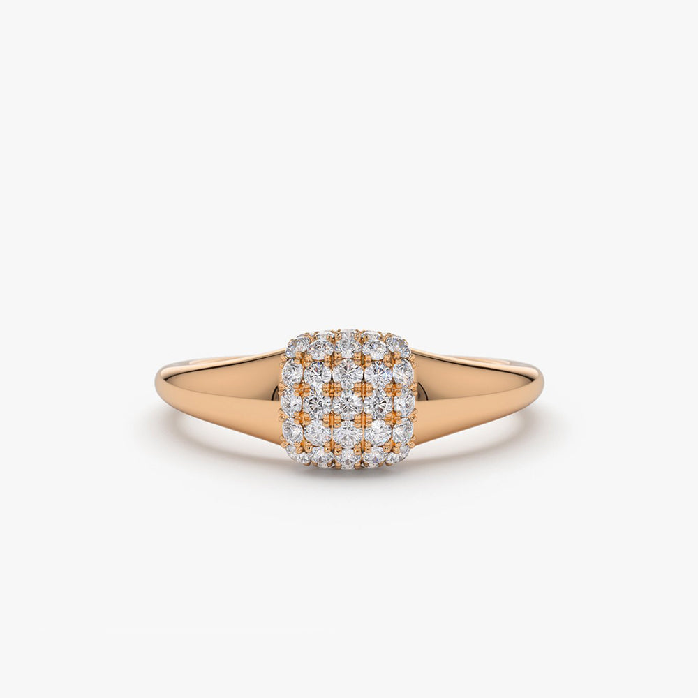 OBFJ1988 - 14k Pave Diamond Pinky Ring 5