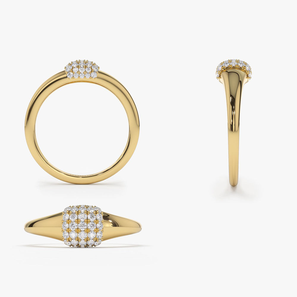 OBFJ1988 - 14k Pave Diamond Pinky Ring 8