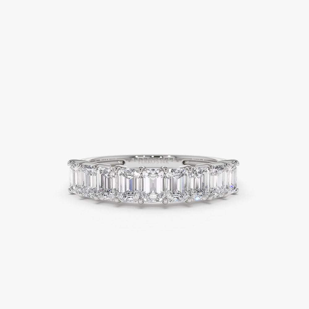 OBFJ0336 - 1.00 ctw 14k Prong Setting Nine Stone Emerald Cut Lab Grown Diamond Wedding - Rubie 5