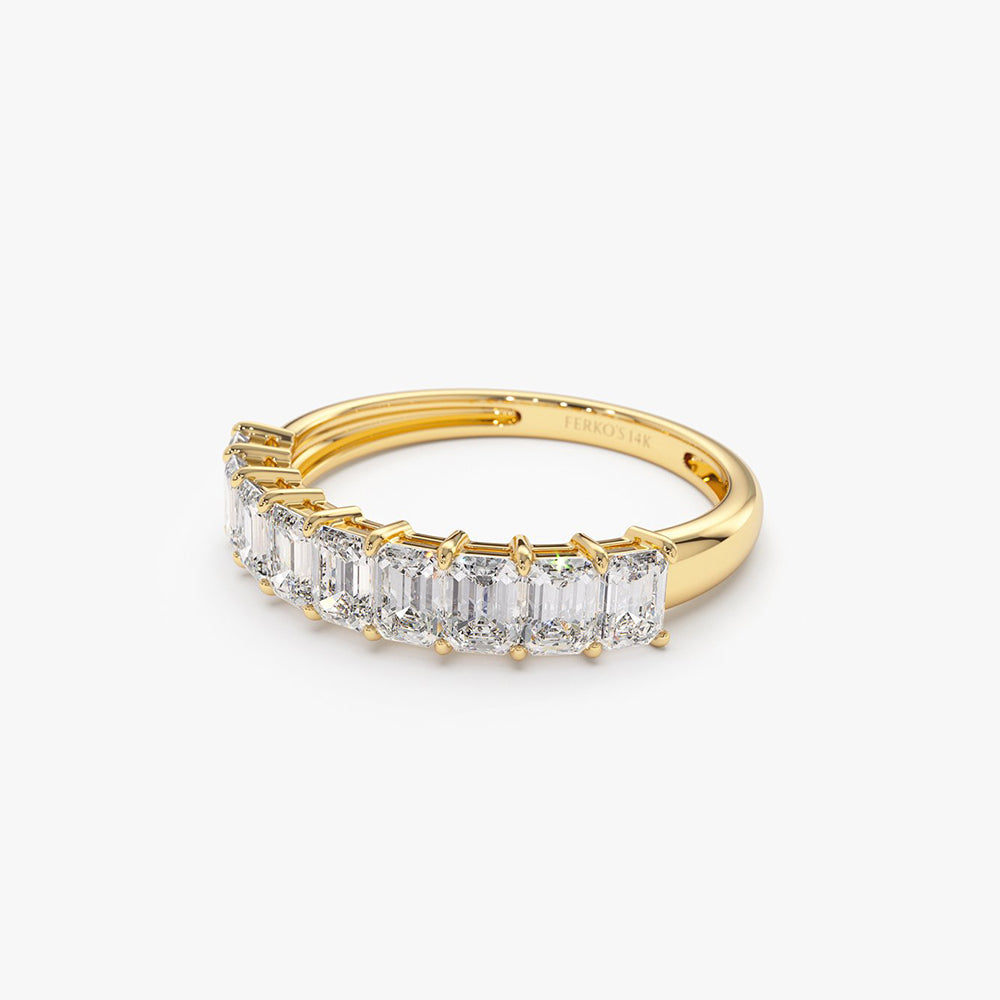 OBFJ0336 - 1.00 ctw 14k Prong Setting Nine Stone Emerald Cut Lab Grown Diamond Wedding - Rubie 7
