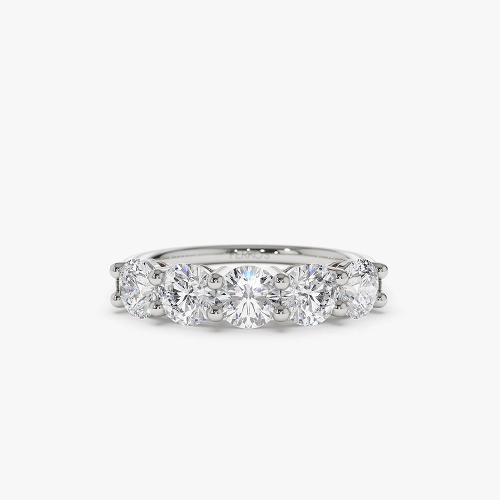 OBFJ1975 - 14k Five Stone 1ctw Wire Basket Diamond Ring 5
