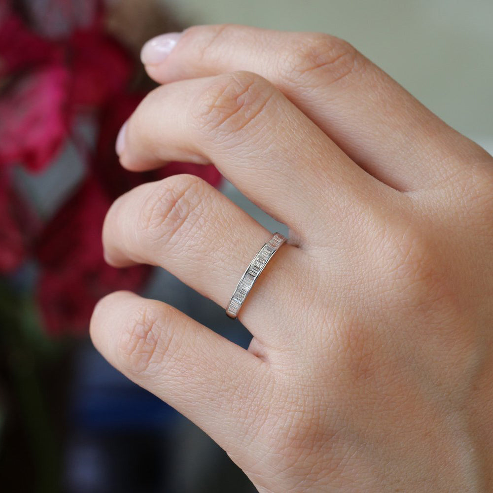 OBFJ2041 - 14k 3MM Baguette Diamond Channel Setting Ring 4