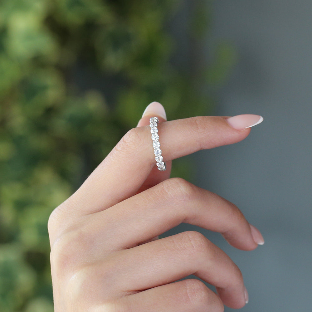 OBFJ2113 - 14k Basket Setting Full Eternity Diamond Ring 2.25ctw 4