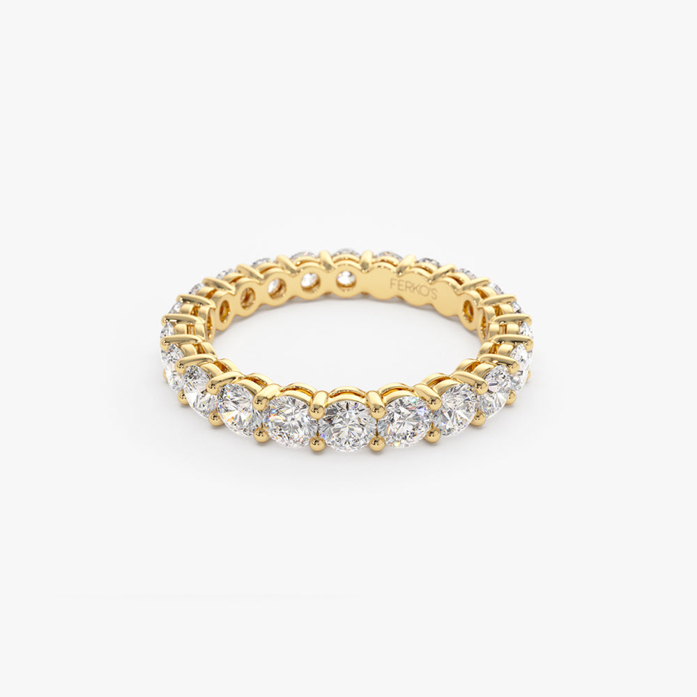 OBFJ2113 - 14k Basket Setting Full Eternity Diamond Ring 2.25ctw 9