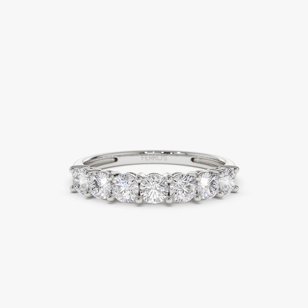 OBFJ0335 - 0.70 ctw 14k Seven Stone Basket Setting Lab Grown Diamond Ring - Hazel 7