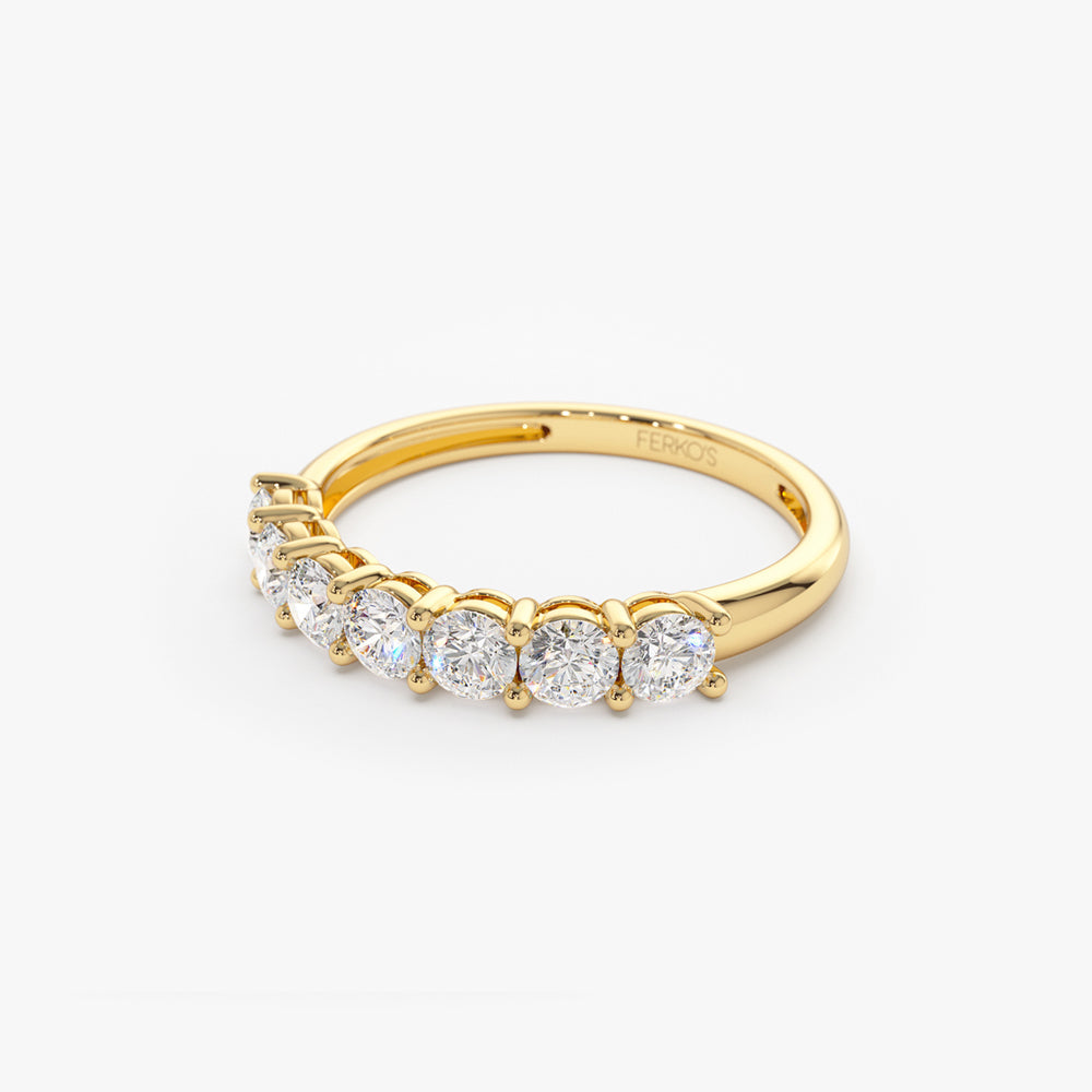 OBFJ0335 - 0.70 ctw 14k Seven Stone Basket Setting Lab Grown Diamond Ring - Hazel 8