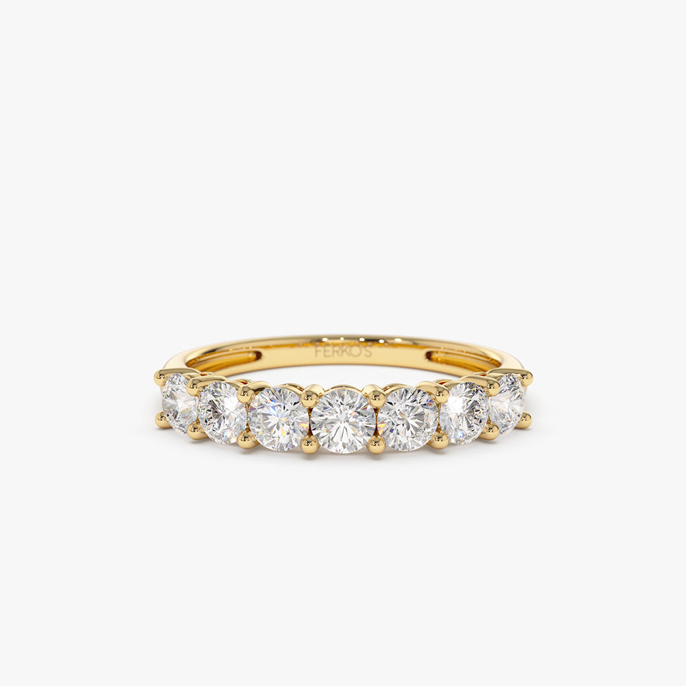 OBFJ2115 - 14k 7 Stone Basket Setting Diamond Ring 1