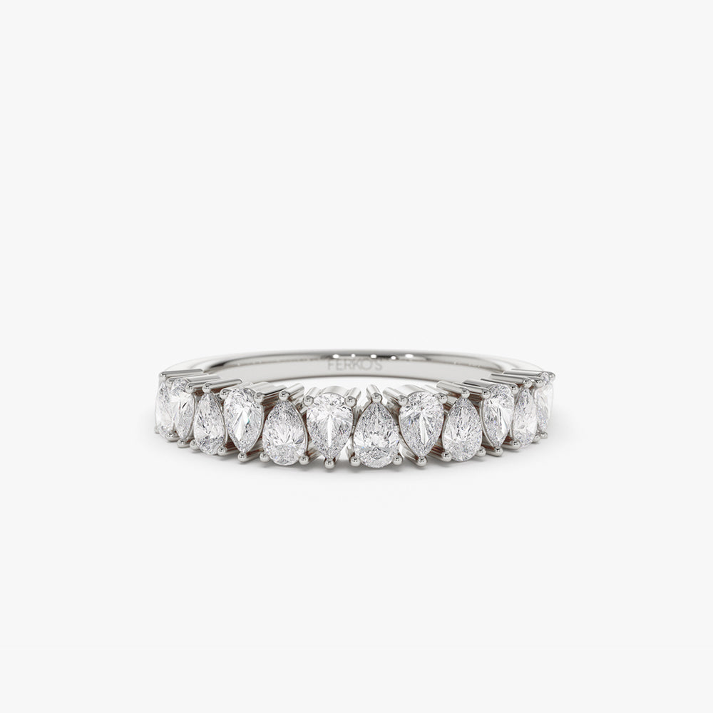 OBFJ2122 - 14k Pear Shape HalF Eternity Diamond Band 7