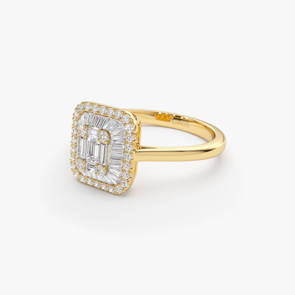 OBFJ2165 - 14k Unique Baguette Diamond Statement Ring 7