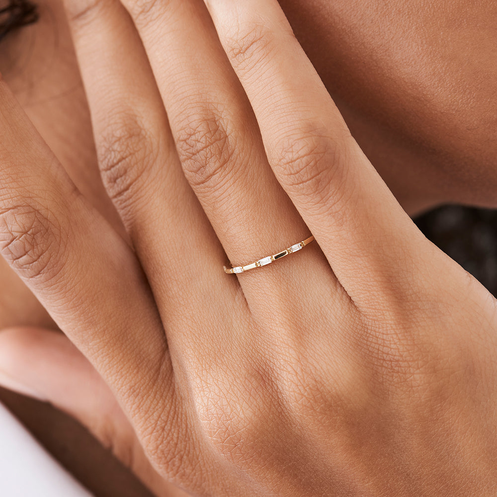 OBFJ2152 - 14k Baguette Diamond Dainty Full Eternity 4