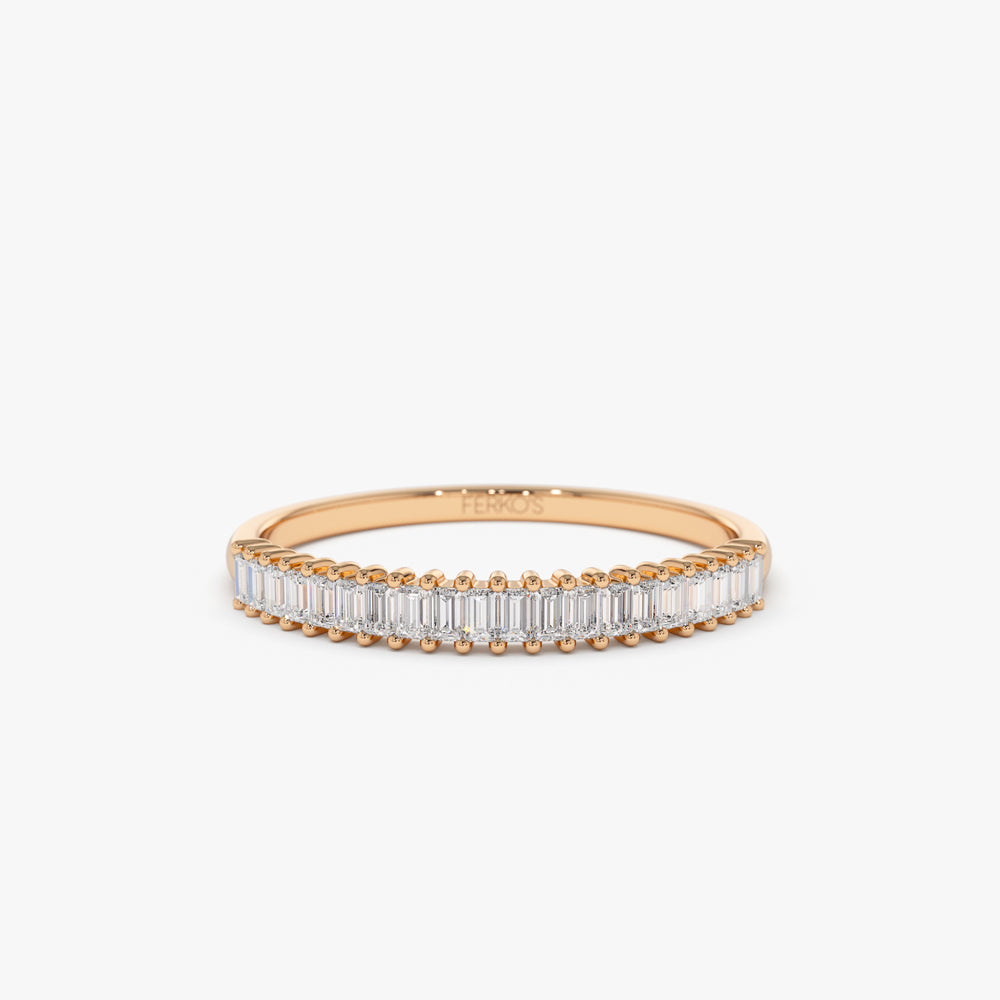 OBFJ1085 - 14k Petite Baguette Diamond Wedding Band 7