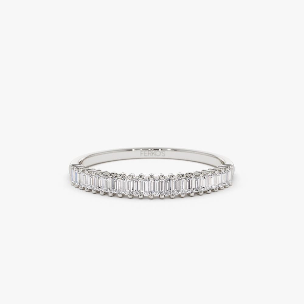OBFJ1085 - 14k Petite Baguette Diamond Wedding Band 6