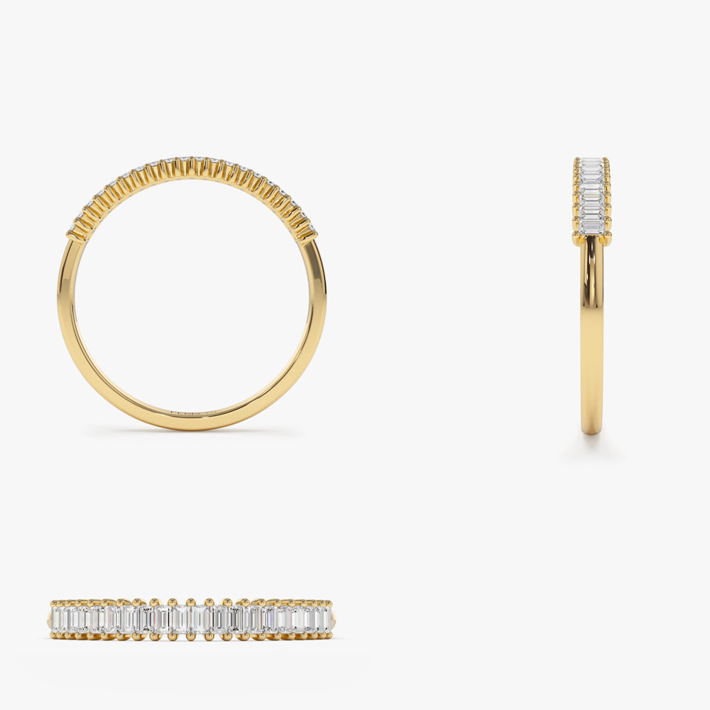 OBFJ1085 - 14k Petite Baguette Diamond Wedding Band 9