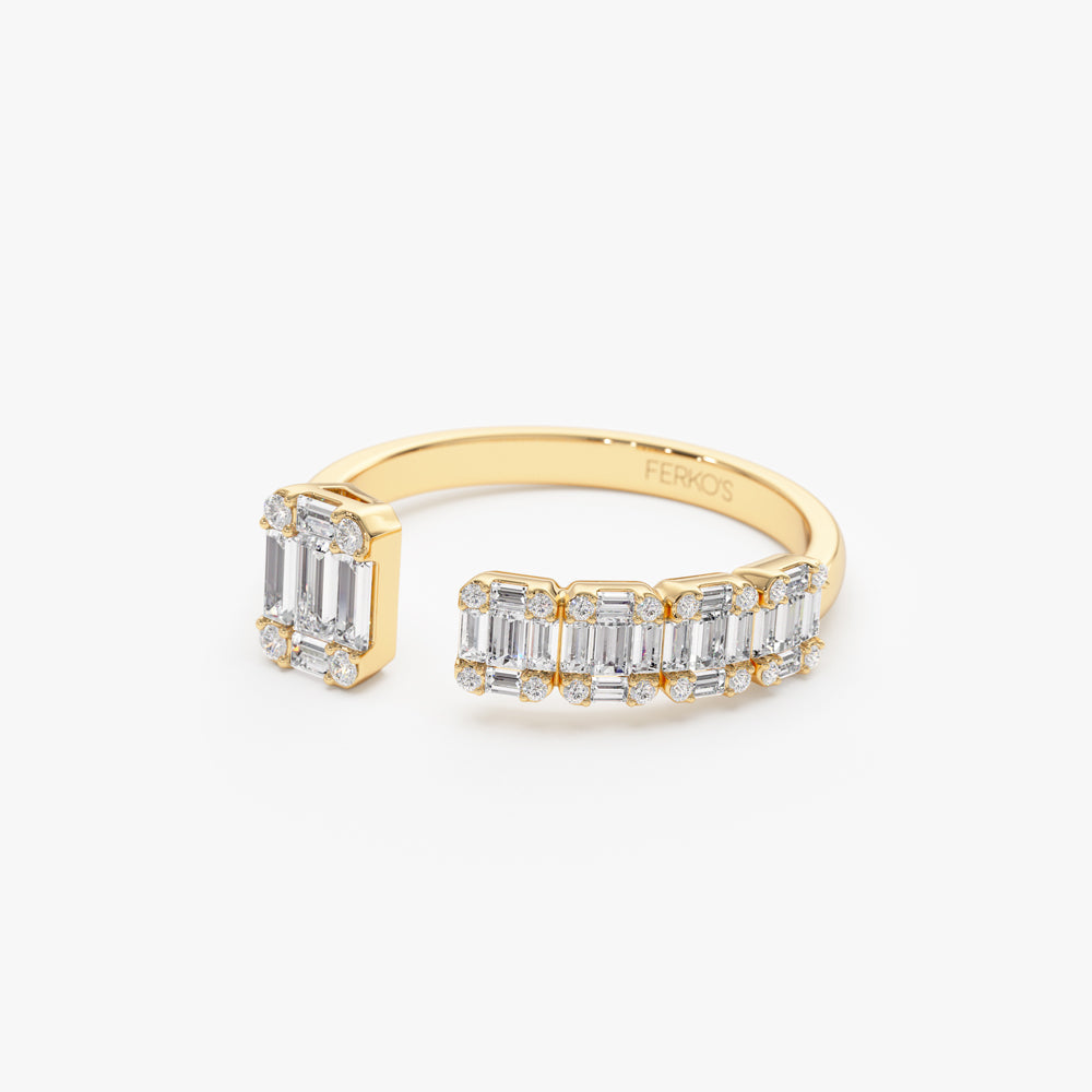 OBFJ2257 - 14k Floating Diamond Baguette Cut Diamond Ring 9