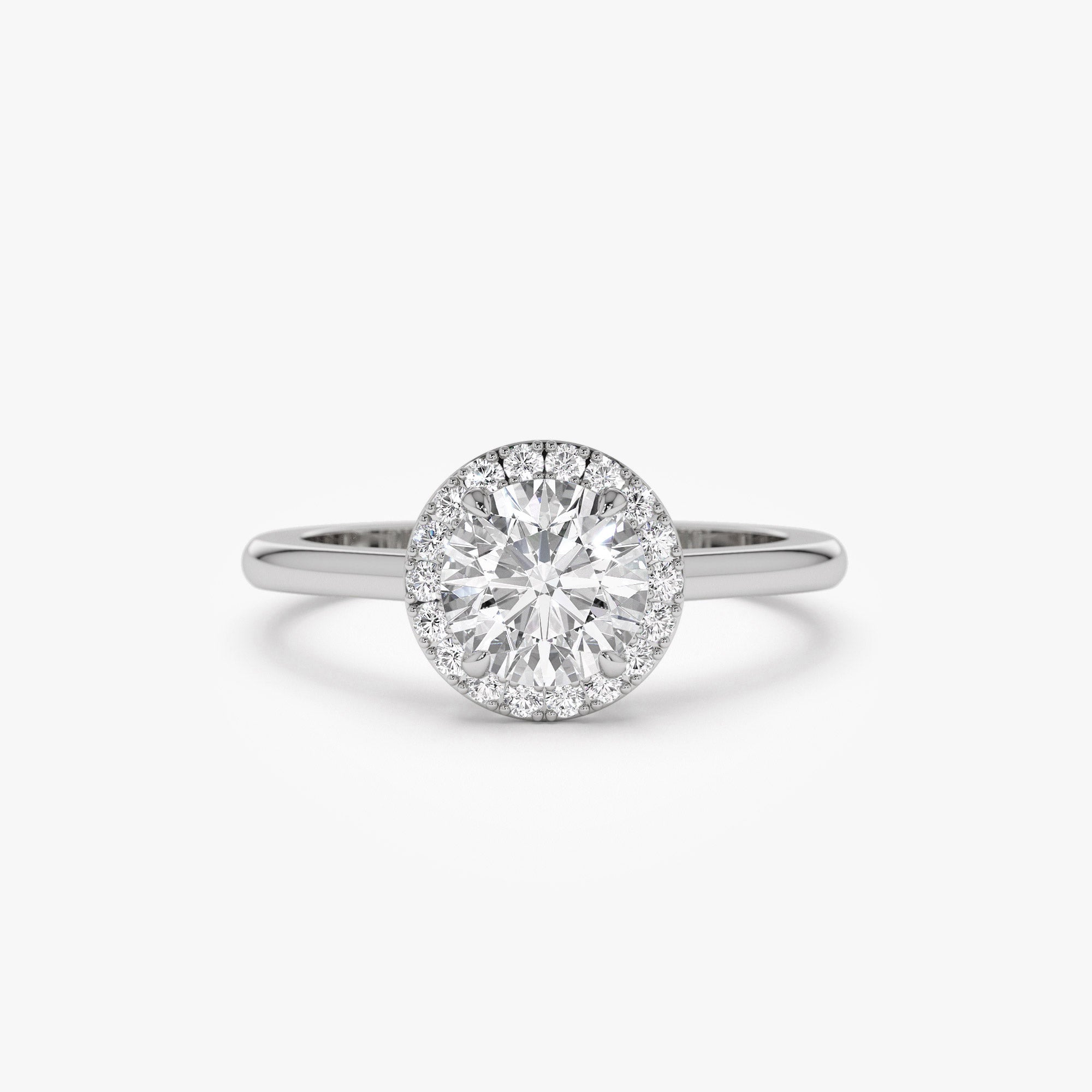 OBFJ1414 - 1.20 ctw 14k Halo Setting Round Lab Grown Diamond Engagement Ring - Vivien 6