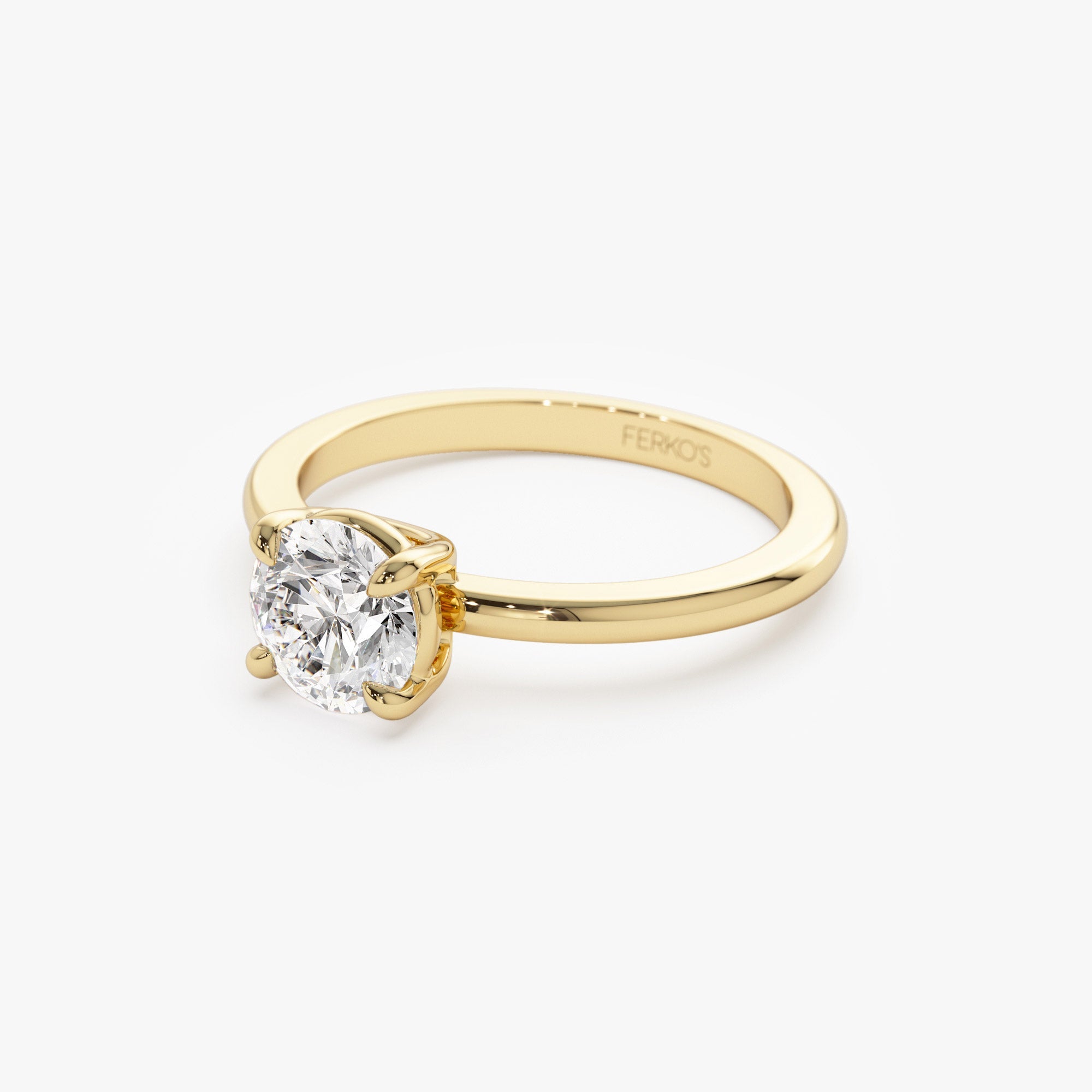 OBFJ1418 - 1.00 ctw 14k 4 Prong Basket Setting Round Lab Grown Diamond Engagement Ring - Kate 7