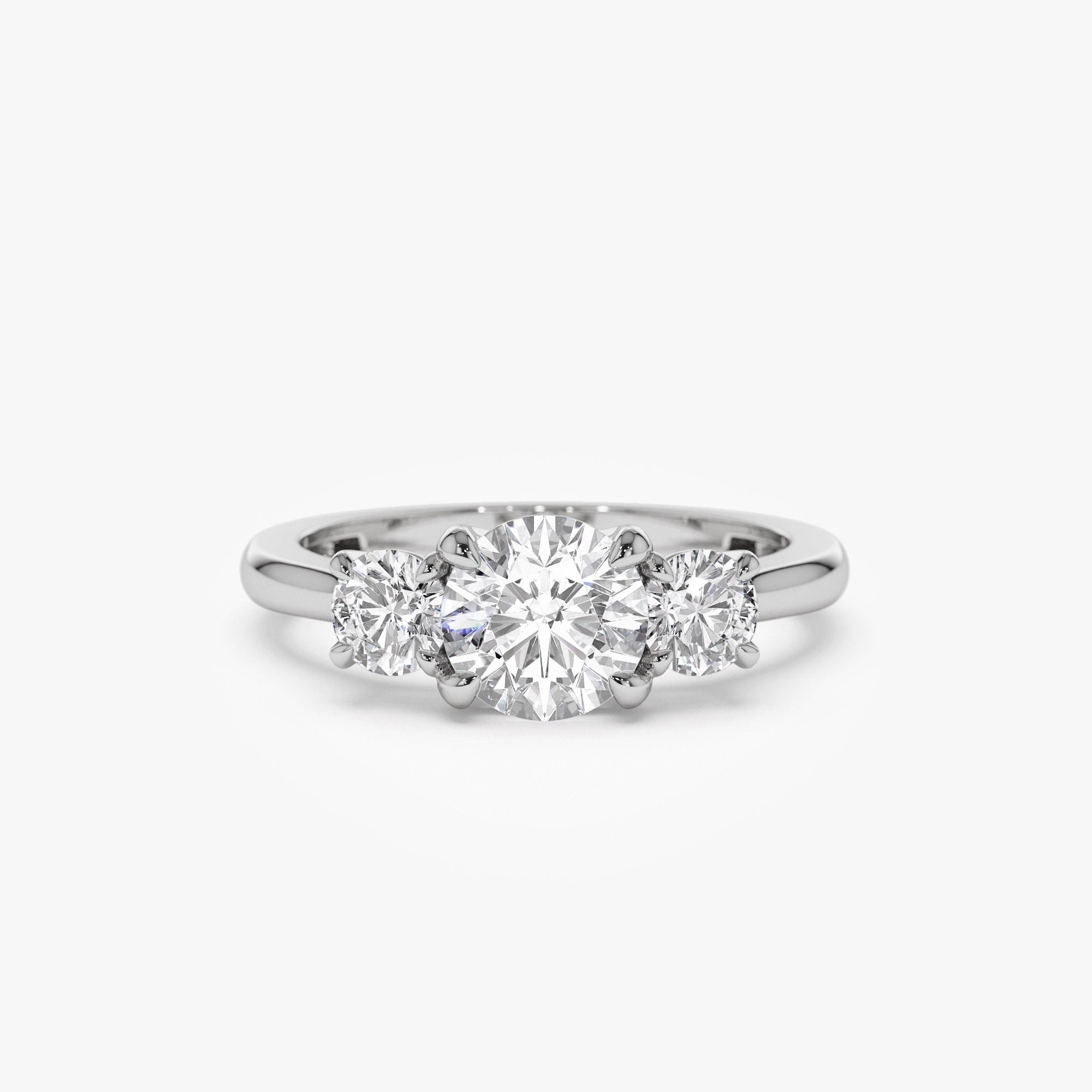 OBFJ1401 - 1.50 ctw 14k Round Lab Grown Diamond Three Stone Engagement Ring - Grace 7