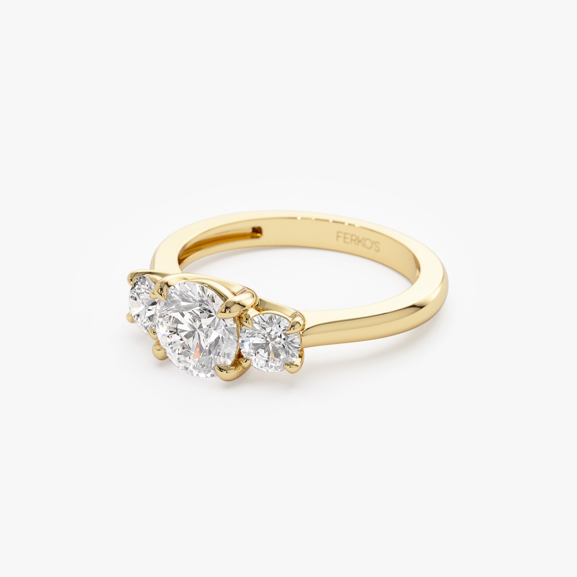 OBFJ1401 - 1.50 ctw 14k Round Lab Grown Diamond Three Stone Engagement Ring - Grace 9