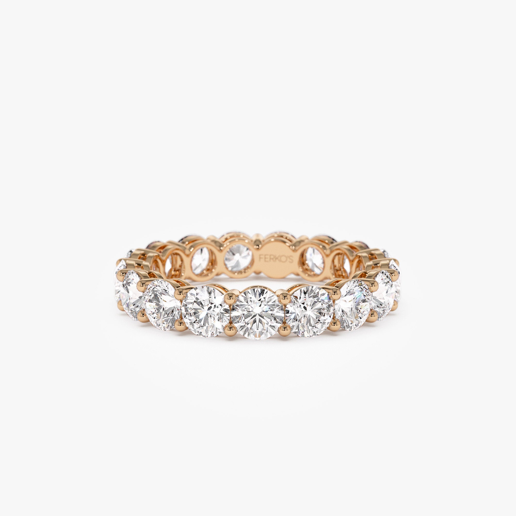OBFJ1392 - 3.25 ctw 14k Prong Setting Full Eternity Round Lab Grown Diamond Ring - Luna 7