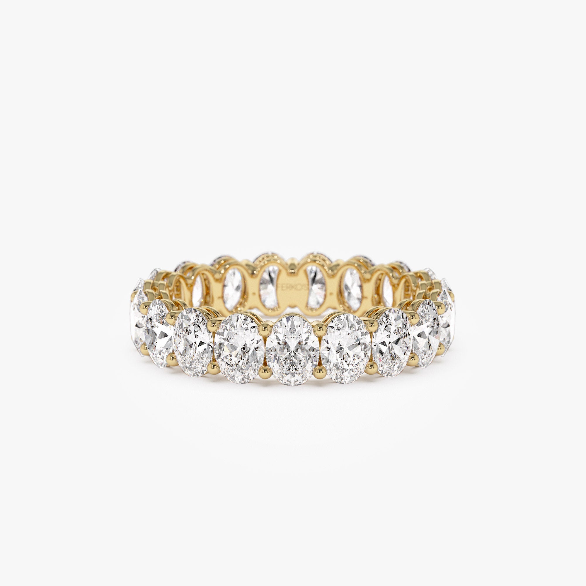 OBFJ1382 - 3.5 ctw 14k Prong Setting Full Eternity Oval Shape Lab Grown Diamond Ring - Ember 1