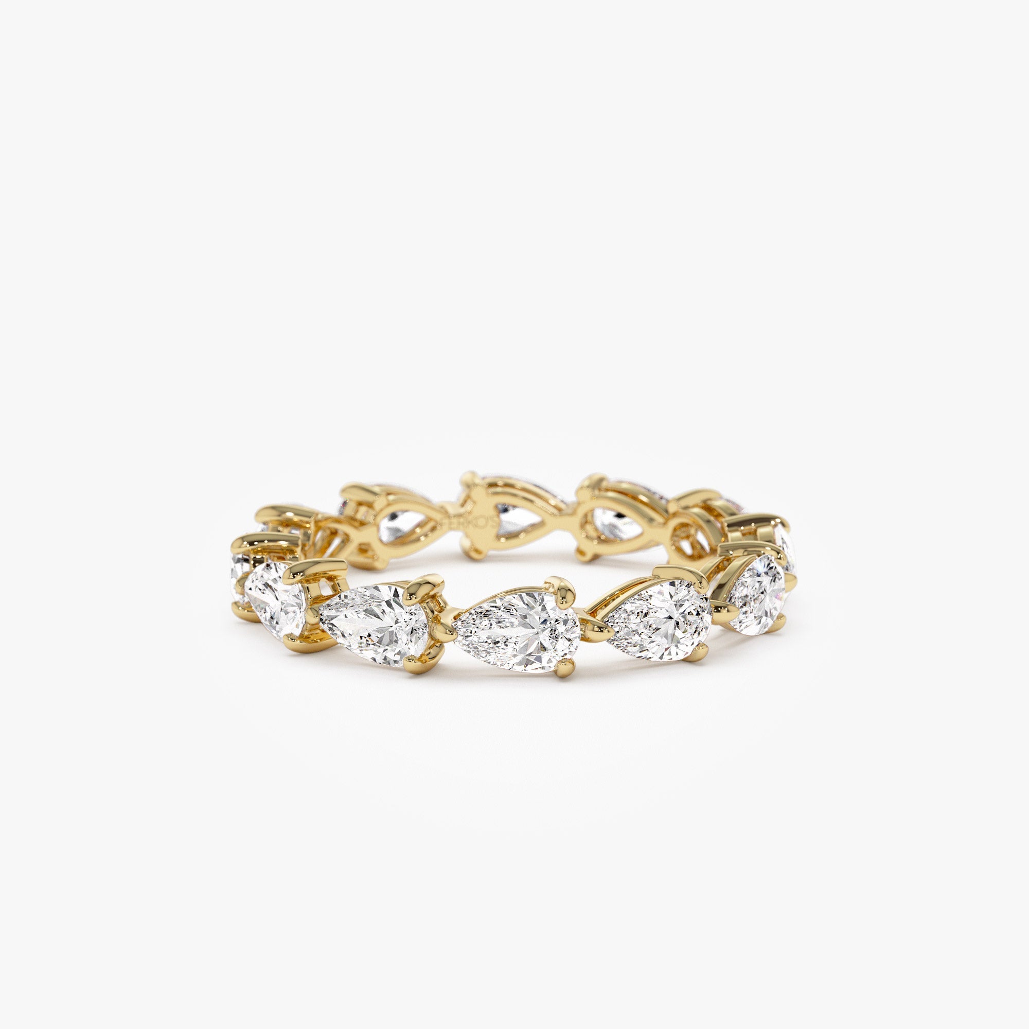 OBFJ1396 - 2.30 ctw 14k Pear Shape Horizontal Full Eternity Lab Grown Diamond Ring - Mia 1