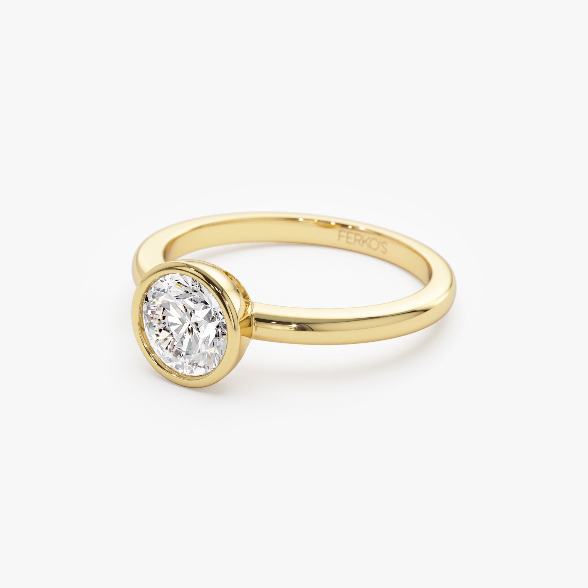 OBFJ1388 - 0.75 - 1.50 ctw 14k Bezel Setting Round Shape Lab Grown Diamond Engagement Ring - Lydia 4