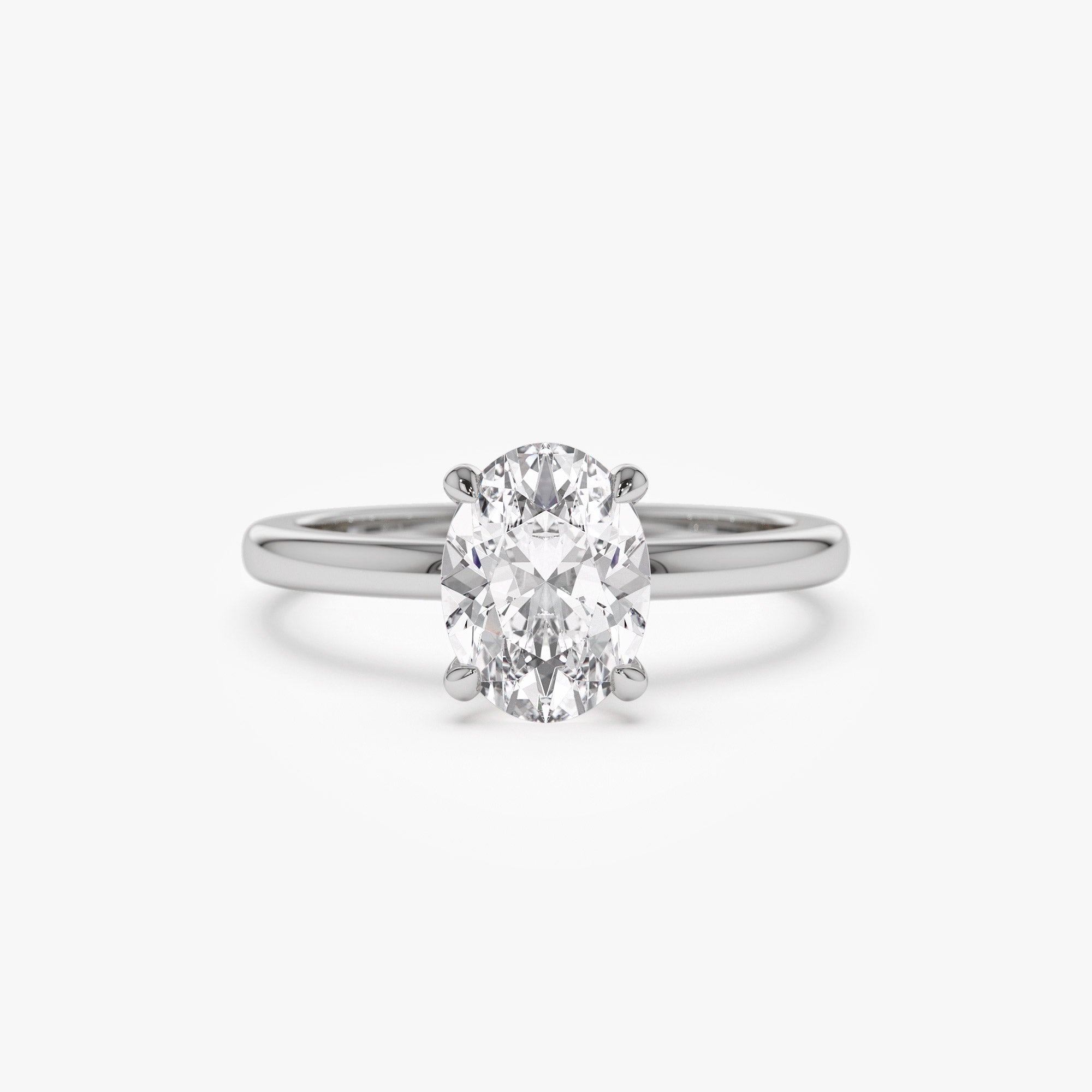 OBFJ1385 - 0.75 - 1.50 ctw 14k Four Prong Setting Oval Shaped Lab Grown Diamond Engagement Ring - Valeria 6