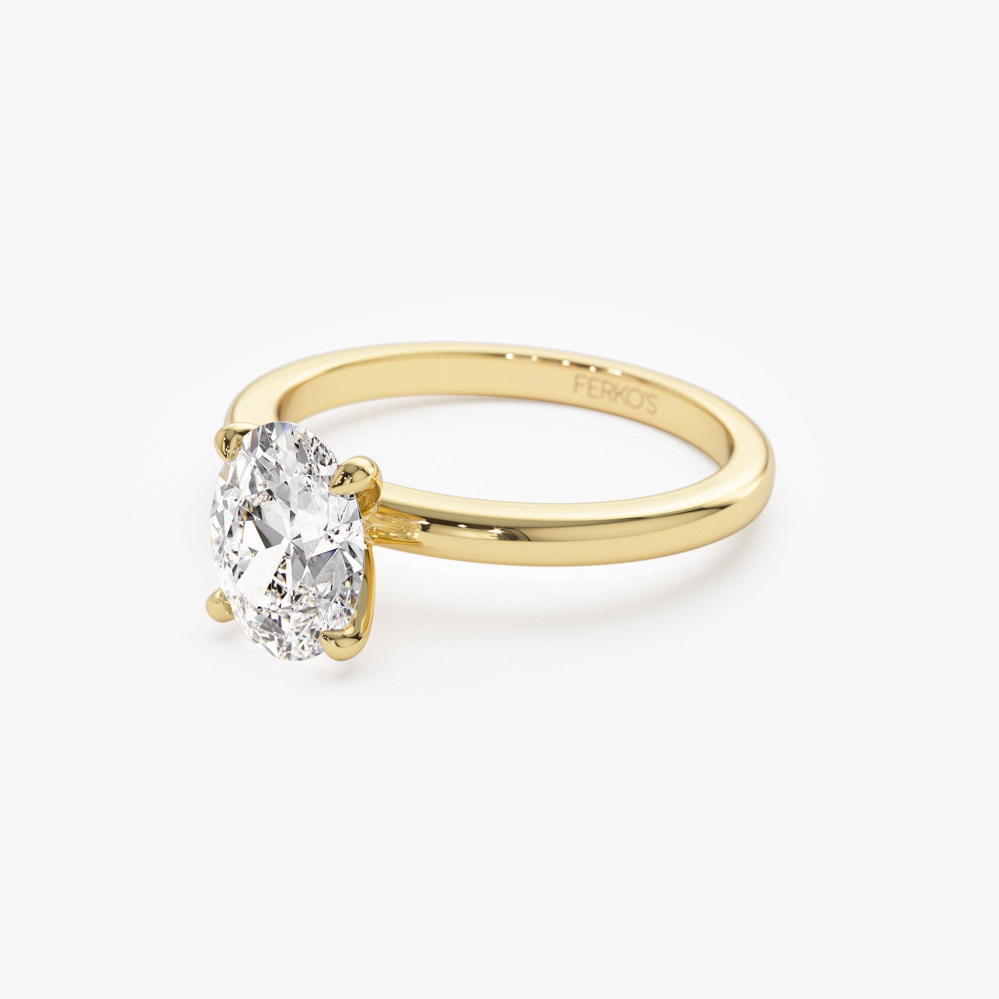 OBFJ1385 - 0.75 - 1.50 ctw 14k Four Prong Setting Oval Shaped Lab Grown Diamond Engagement Ring - Valeria 7