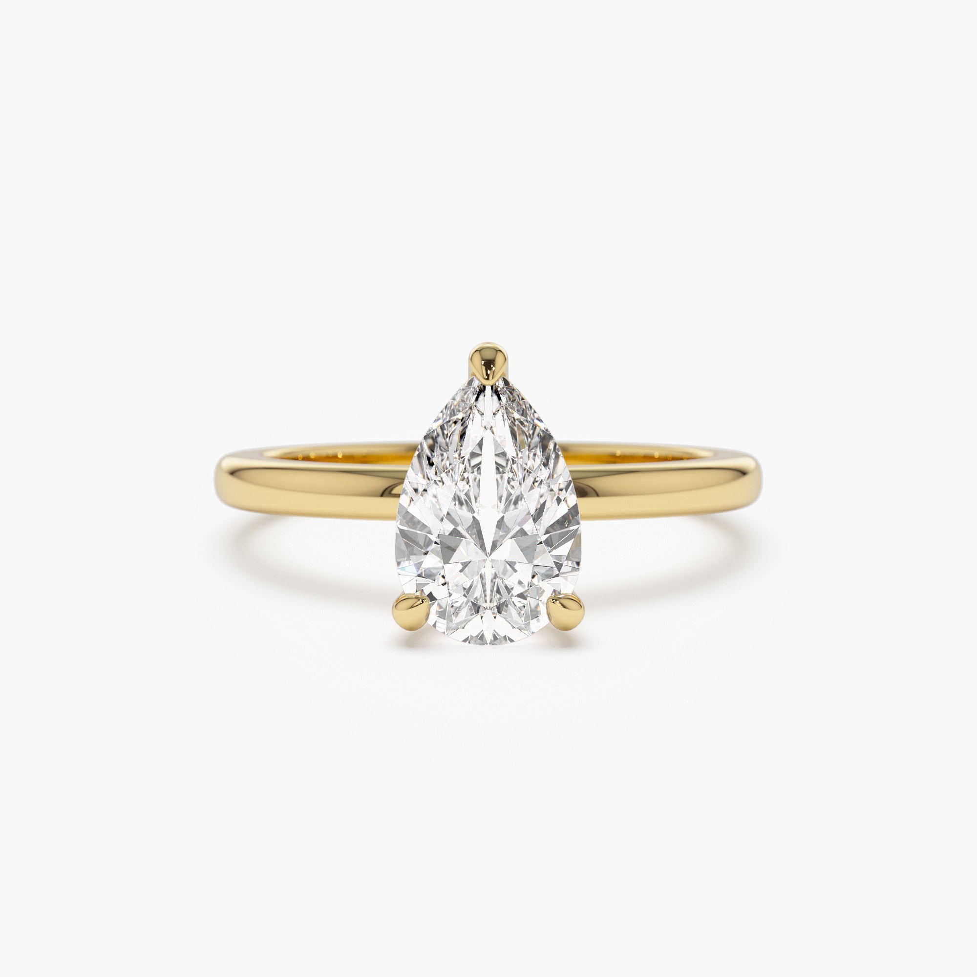 OBFJ1383 - 0.75 - 1.50 ctw 14k Prong Setting Pear Shaped Lab Grown Diamond Engagement Ring - Kylie 1