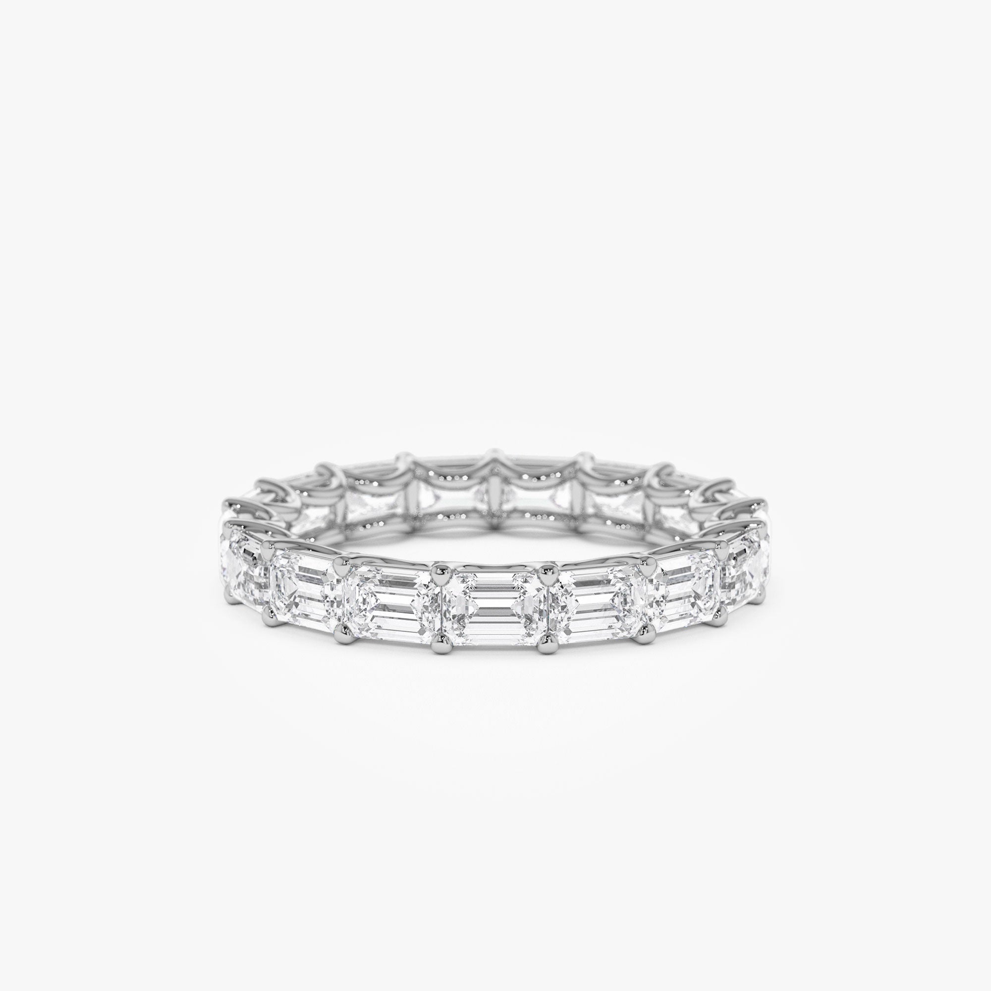 OBFJ1177 - 3.25 ctw 14k East West Prong Setting Full Eternity Emerald Cut Lab Grown Diamond Ring - Nia 4