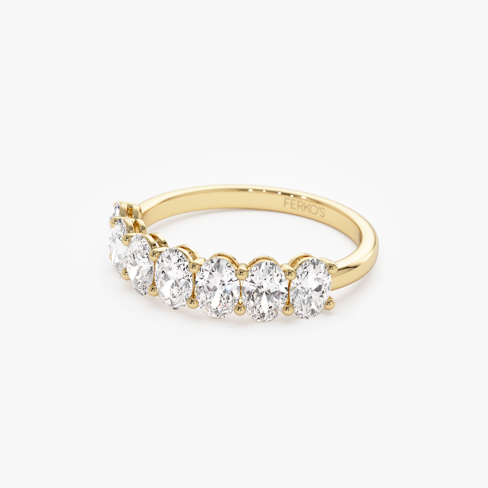 OBFJ1178 - 1.25 ctw 14k Prong Setting Seven Stone Oval Cut Lab Grown Diamond Wedding Ring - Marie 7