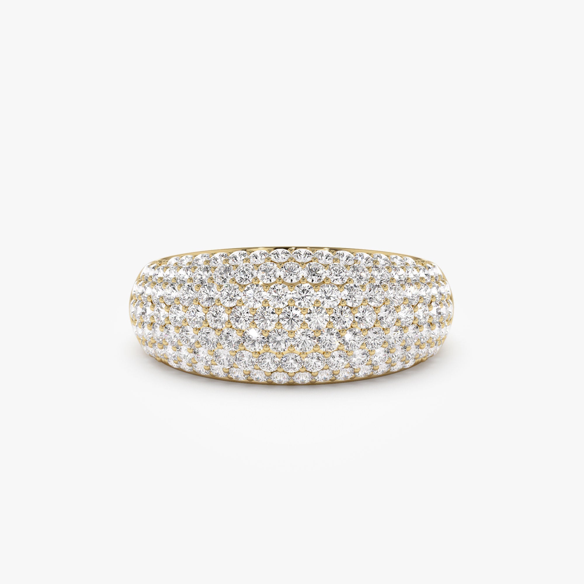 OBFJ1224 - 14k Chunky Dome Pave Setting Statement Diamond Ring 1