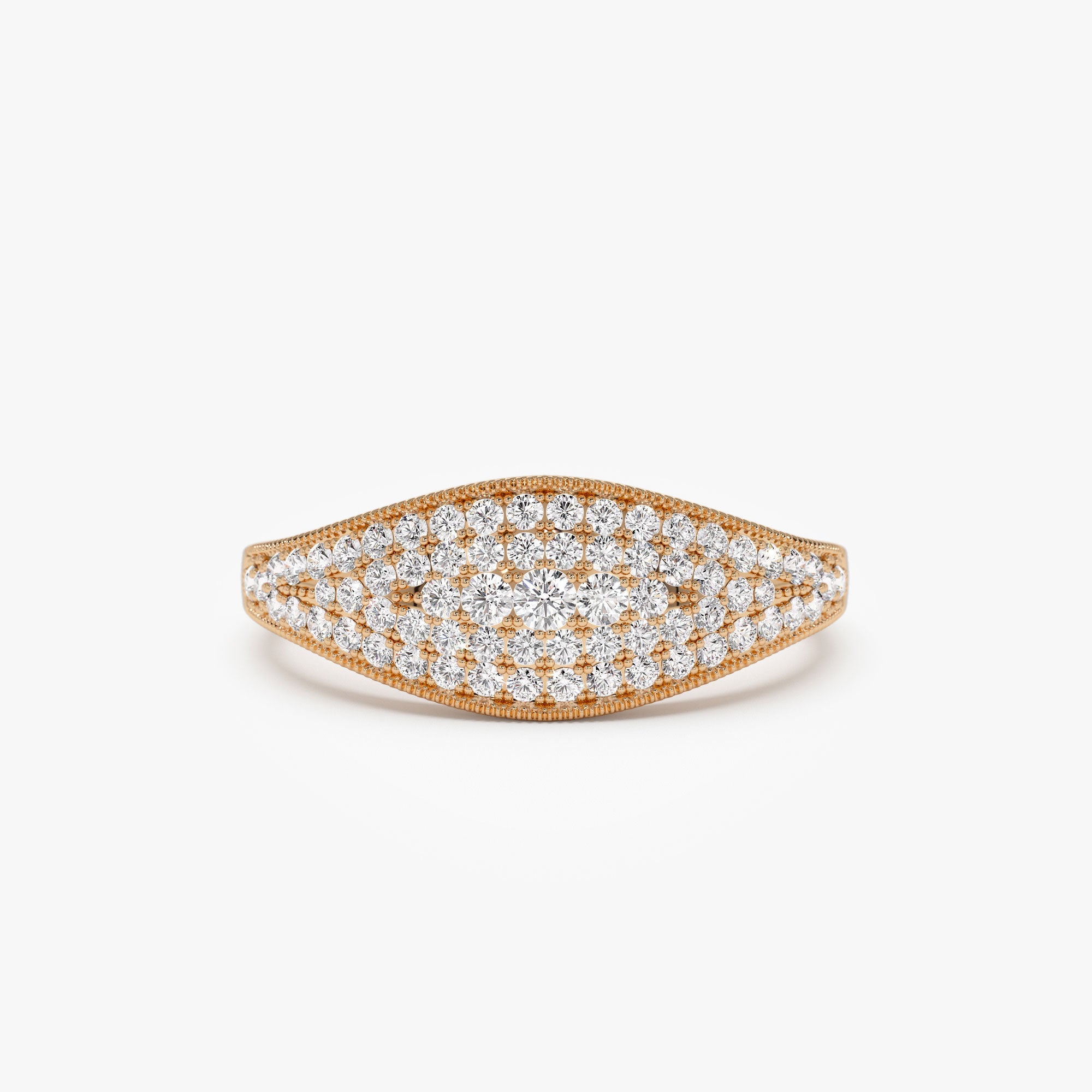 OBFJ1223 - 14k Glamorous Pave Setting Diamond Ring 6