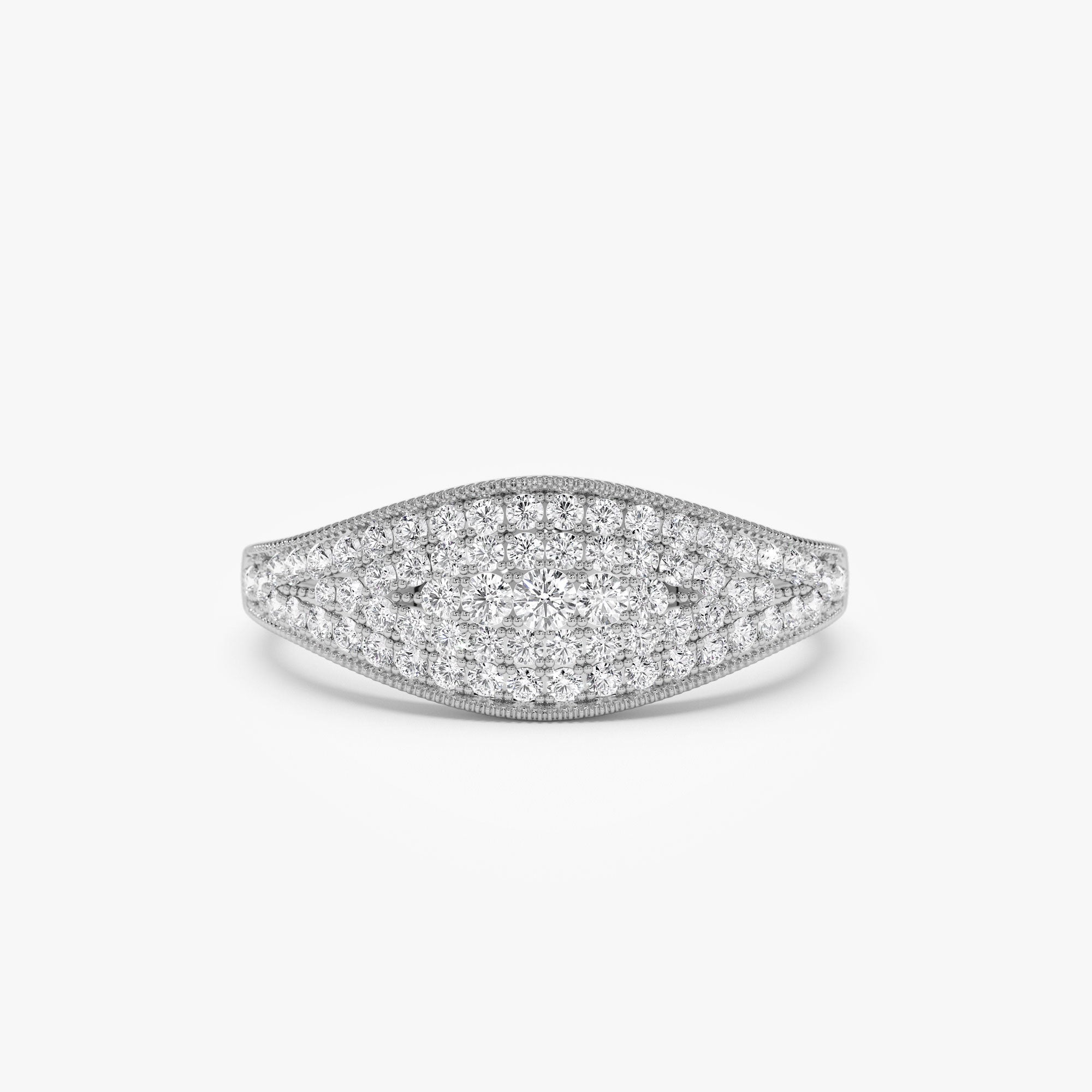 OBFJ1223 - 14k Glamorous Pave Setting Diamond Ring 7