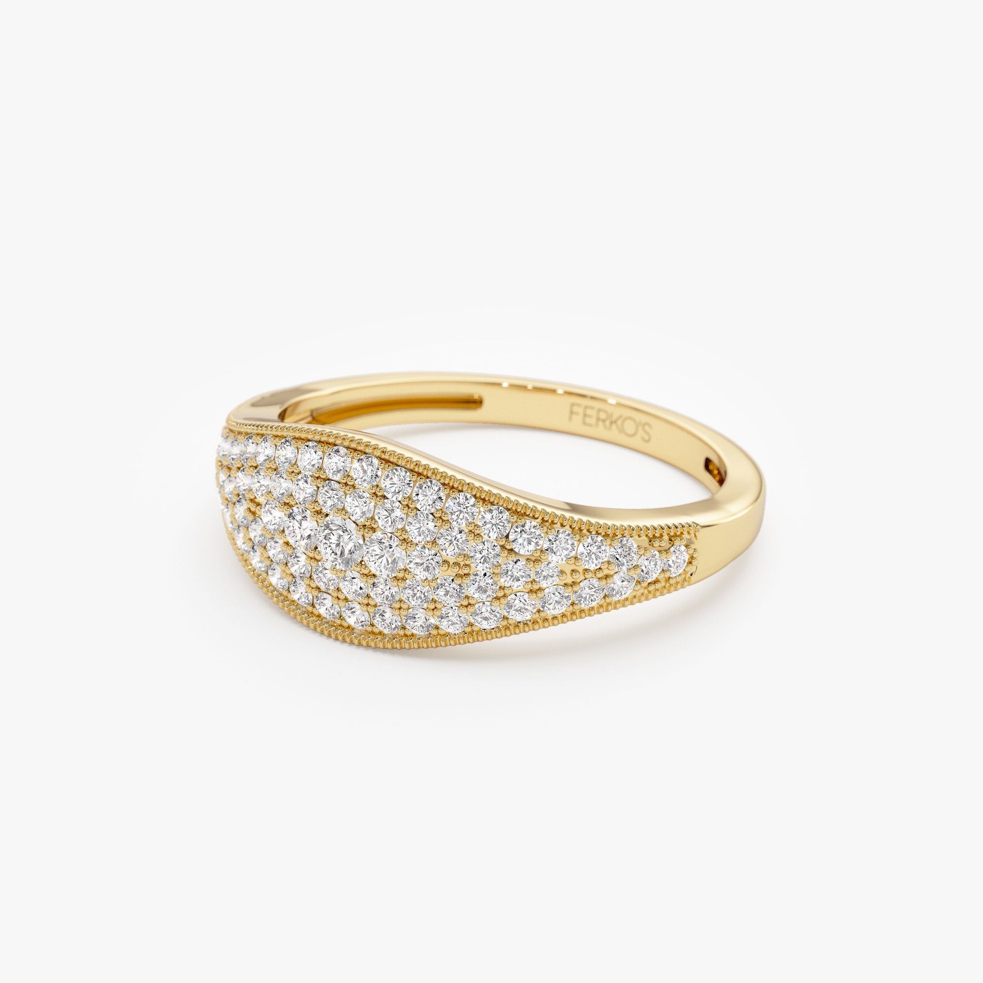 OBFJ1223 - 14k Glamorous Pave Setting Diamond Ring 8