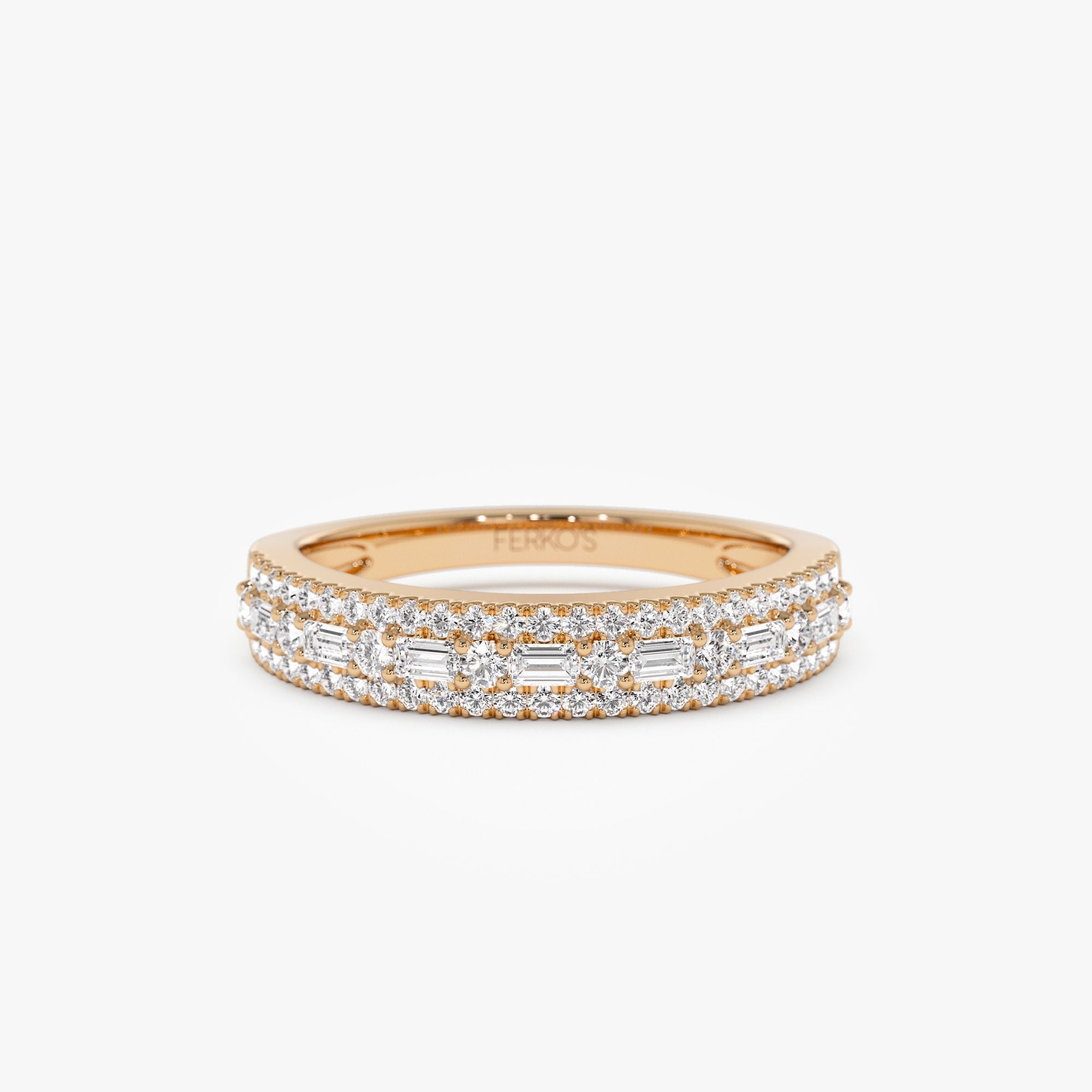 OBFJ0962 - 14K Baguette Diamond Wedding Ring 7
