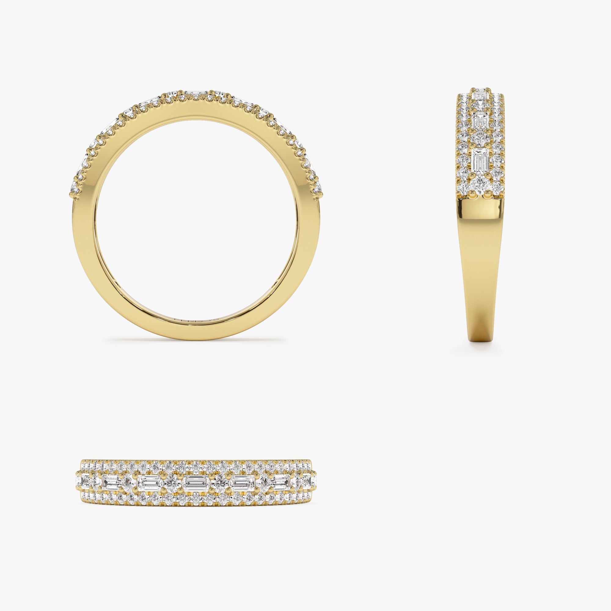 OBFJ0962 - 14K Baguette Diamond Wedding Ring 10