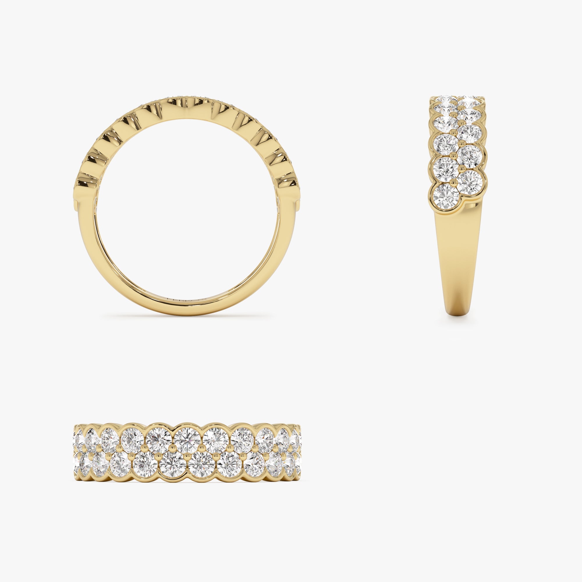 OBFJ0973 - 1.25 ctw 14k Double Row Half Bezel Lab Grown Diamond Ring - Sadie 9